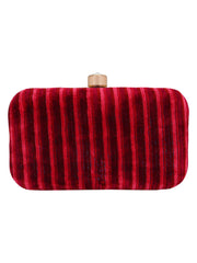 Loom Fabric Striped Clutch