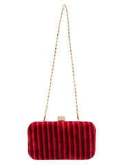 Loom Fabric Striped Clutch