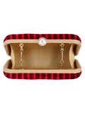 Loom Fabric Striped Clutch