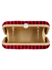 Loom Fabric Striped Clutch