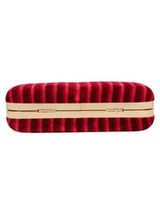 Loom Fabric Striped Clutch