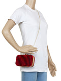 Loom Fabric Striped Clutch