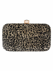 Feral Animal Print Velvet Fabric Clutch