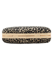Feral Animal Print Velvet Fabric Clutch