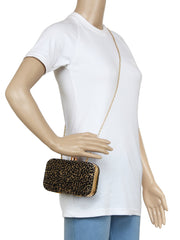 Feral Animal Print Velvet Fabric Clutch