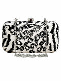 Feral Animal Print Velvet Fabric Clutch