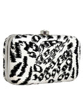 Feral Animal Print Velvet Fabric Clutch