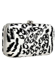Feral Animal Print Velvet Fabric Clutch