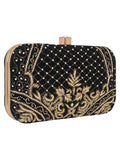 Adorn Embroidered & Embelished Velvet Fabric Clutch