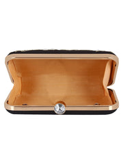 Adorn Embelished Faux Silk Fabric Clutch