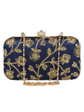 Tulle Embroidered Faux Silk Clutch