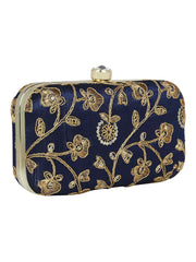 Tulle Embroidered Faux Silk Clutch