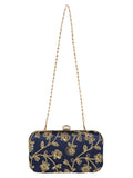Tulle Embroidered Faux Silk Clutch