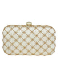 Tulle Embroidered & Embellished Faux Silk Clutch