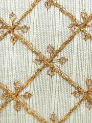 Tulle Embroidered & Embellished Faux Silk Clutch