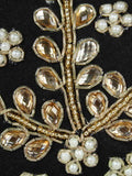 Lotus Embroidered Velvet Potli