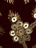 Lotus Embroidered Velvet Potli