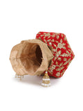 Lotus Embroidered Velvet Potli