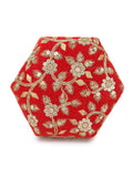 Lotus Embroidered Velvet Potli