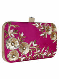 Adorn Embroidered Faux Silk Clutch