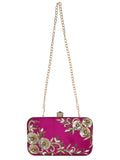 Adorn Embroidered Faux Silk Clutch