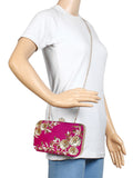 Adorn Embroidered Faux Silk Clutch