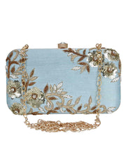 Adorn Embroidered Faux Silk Clutch