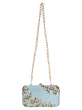 Adorn Embroidered Faux Silk Clutch