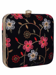 Vista Embroidered Velvet Clutch