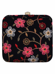 Vista Embroidered Velvet Clutch