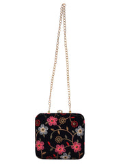 Vista Embroidered Velvet Clutch