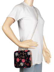 Vista Embroidered Velvet Clutch