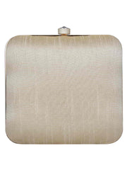 Vista Embellished Faux Silk Box Clutch
