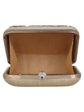 Vista Embellished Faux Silk Box Clutch