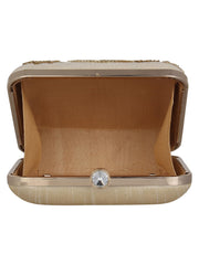Vista Embellished Faux Silk Box Clutch