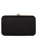 Spiffy Embroidered Faux Silk Box Clutch