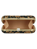 Tulle Embroidered Faux Silk Box Clutch