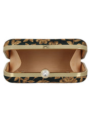 Tulle Embroidered Faux Silk Box Clutch
