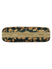 Tulle Embroidered Faux Silk Box Clutch