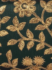 Tulle Embroidered Faux Silk Box Clutch
