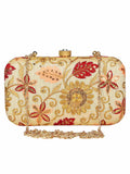 Tulle Embroidered Faux Silk Clutch