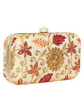 Tulle Embroidered Faux Silk Clutch