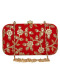 Tulle Embroidered Velvet Clutch