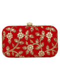 Tulle Embroidered Velvet Clutch