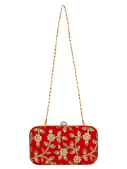 Tulle Embroidered Velvet Clutch