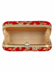 Tulle Embroidered Velvet Clutch