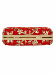 Tulle Embroidered Velvet Clutch