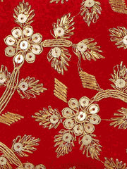 Tulle Embroidered Velvet Clutch