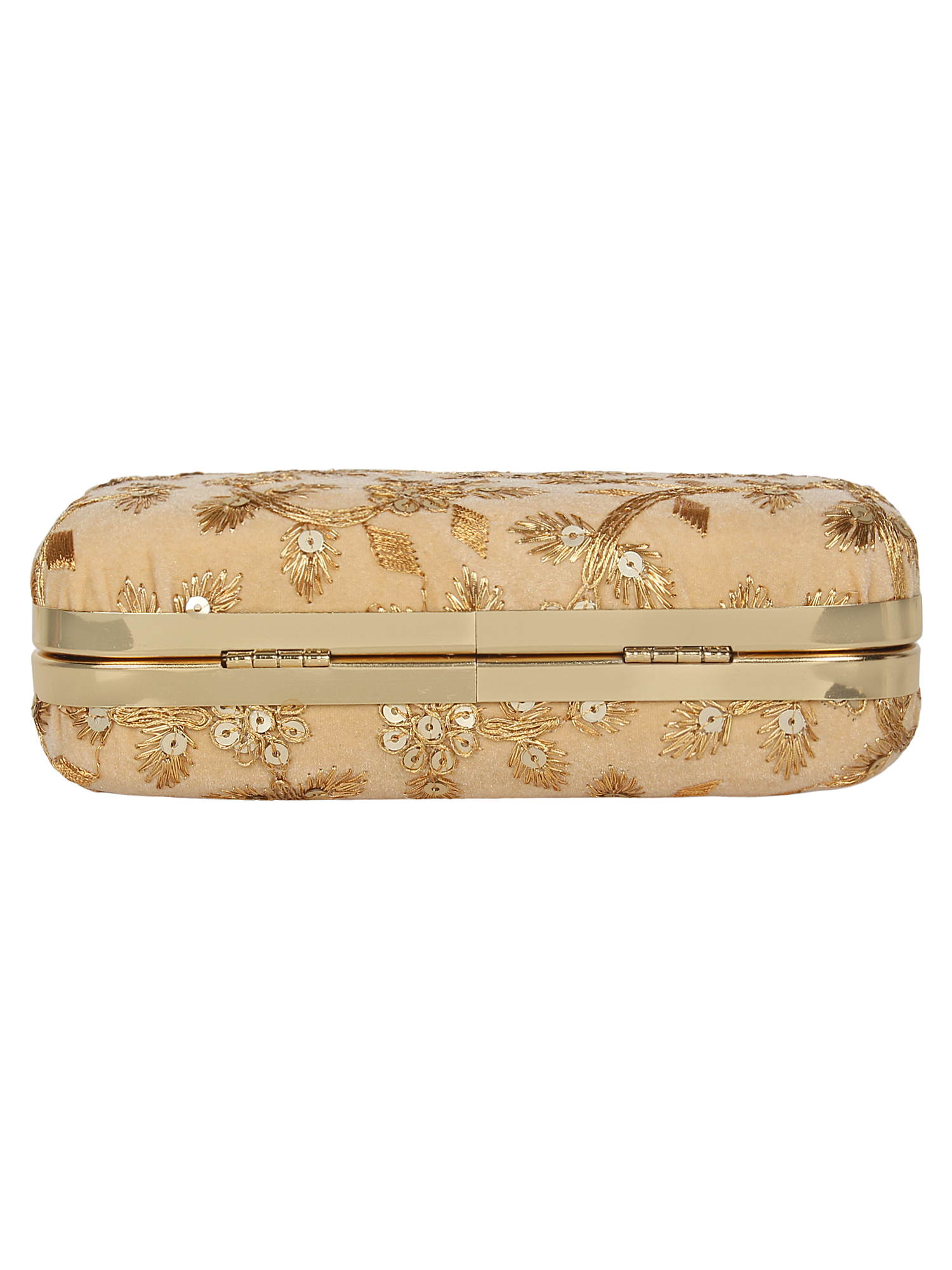 Tulle Embroidered Velvet Clutch