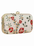 Tulle Embroidered Faux Silk Clutch